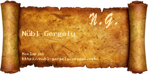 Nübl Gergely névjegykártya